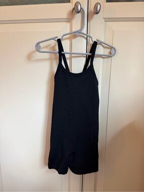 all in motion Black Ribbed Leo/Romper